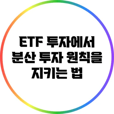 ETF 투자에서 분산 투자 원칙을 지키는 법