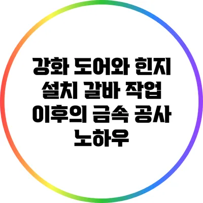 강화 도어와 힌지 설치: 갈바 작업 이후의 금속 공사 노하우