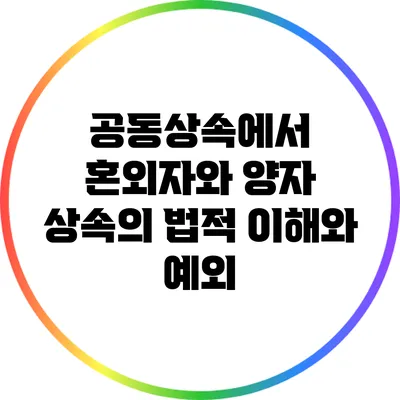 공동상속에서 혼외자와 양자 상속의 법적 이해와 예외