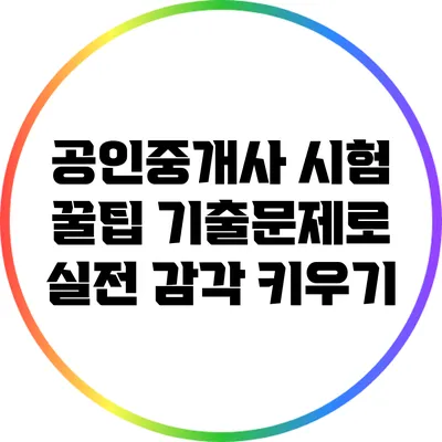 공인중개사 시험 꿀팁: 기출문제로 실전 감각 키우기