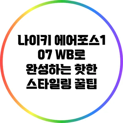 나이키 에어포스1 07 WB로 완성하는 핫한 스타일링 꿀팁