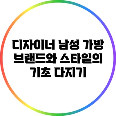 디자이너 남성 가방 브랜드와 스타일의 기초 다지기