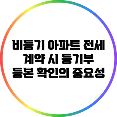 비등기 아파트 전세 계약 시 등기부 등본 확인의 중요성