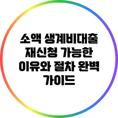 소액 생계비대출 재신청: 가능한 이유와 절차 완벽 가이드