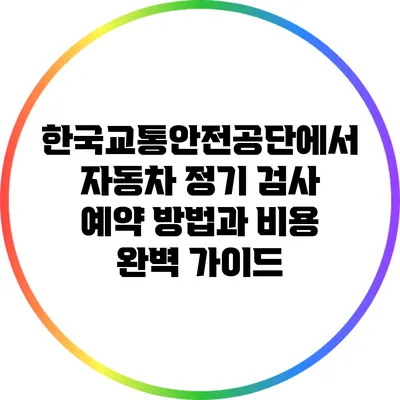 한국교통안전공단에서 자동차 정기 검사 예약 방법과 비용 완벽 가이드