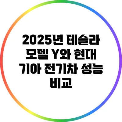 2025년 테슬라 모델 Y와 현대 기아 전기차 성능 비교