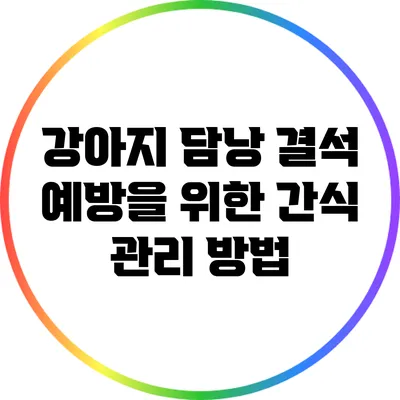 강아지 담낭 결석 예방을 위한 간식 관리 방법