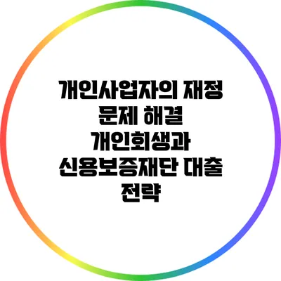 개인사업자의 재정 문제 해결: 개인회생과 신용보증재단 대출 전략