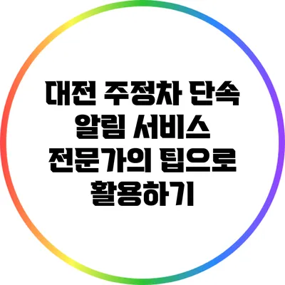 대전 주정차 단속 알림 서비스: 전문가의 팁으로 활용하기