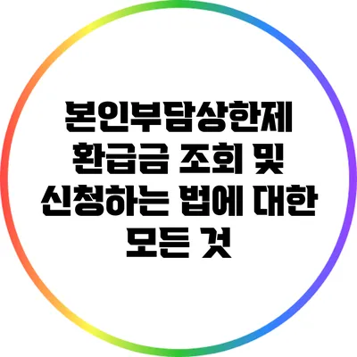 본인부담상한제 환급금 조회 및 신청하는 법에 대한 모든 것