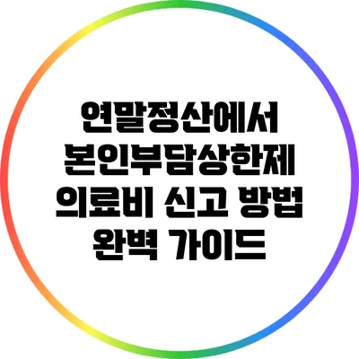 연말정산에서 본인부담상한제 의료비 신고 방법 완벽 가이드