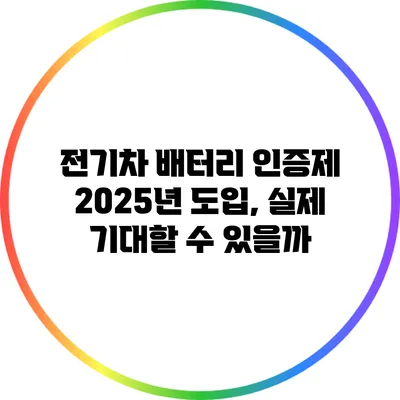 전기차 배터리 인증제 2025년 도입, 실제 기대할 수 있을까?