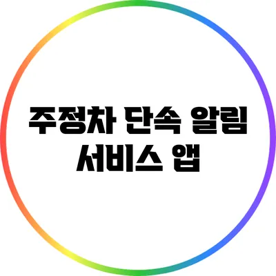 주정차 단속 알림 서비스 앱