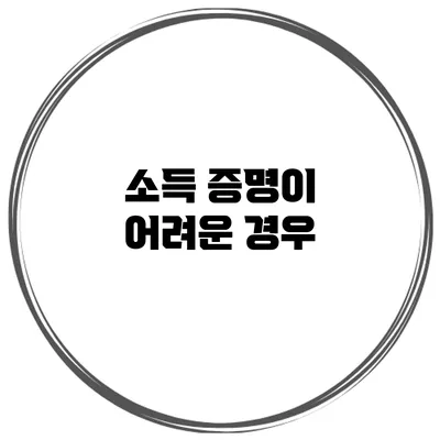 소득 증명이 어려운 경우