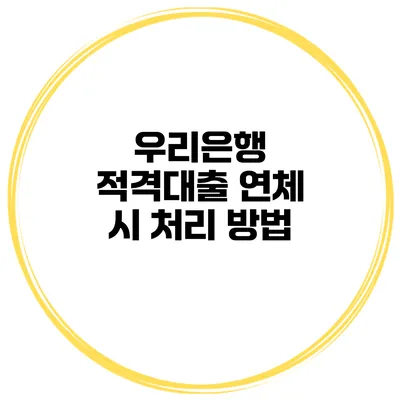 우리은행 적격대출 연체 시 처리 방법
