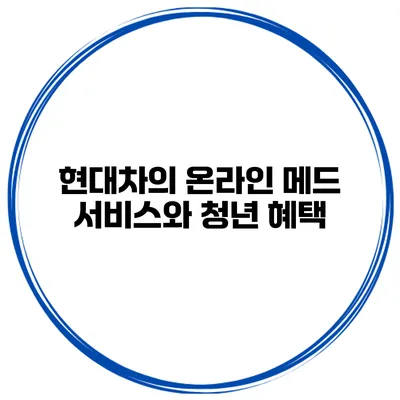 현대차의 온라인 메드 서비스와 청년 혜택