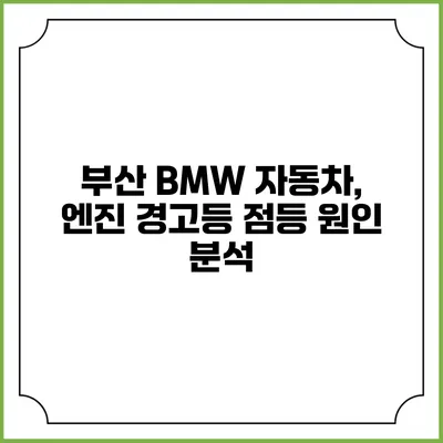 부산 BMW 자동차, 엔진 경고등 점등 원인 분석