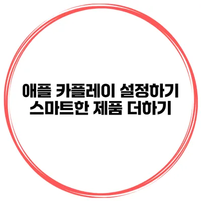 애플 카플레이 설정하기 스마트한 제품 더하기