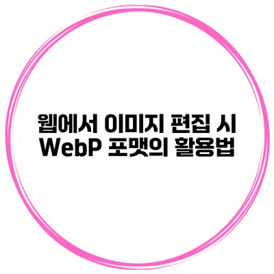 웹에서 이미지 편집 시 WebP 포맷의 활용법